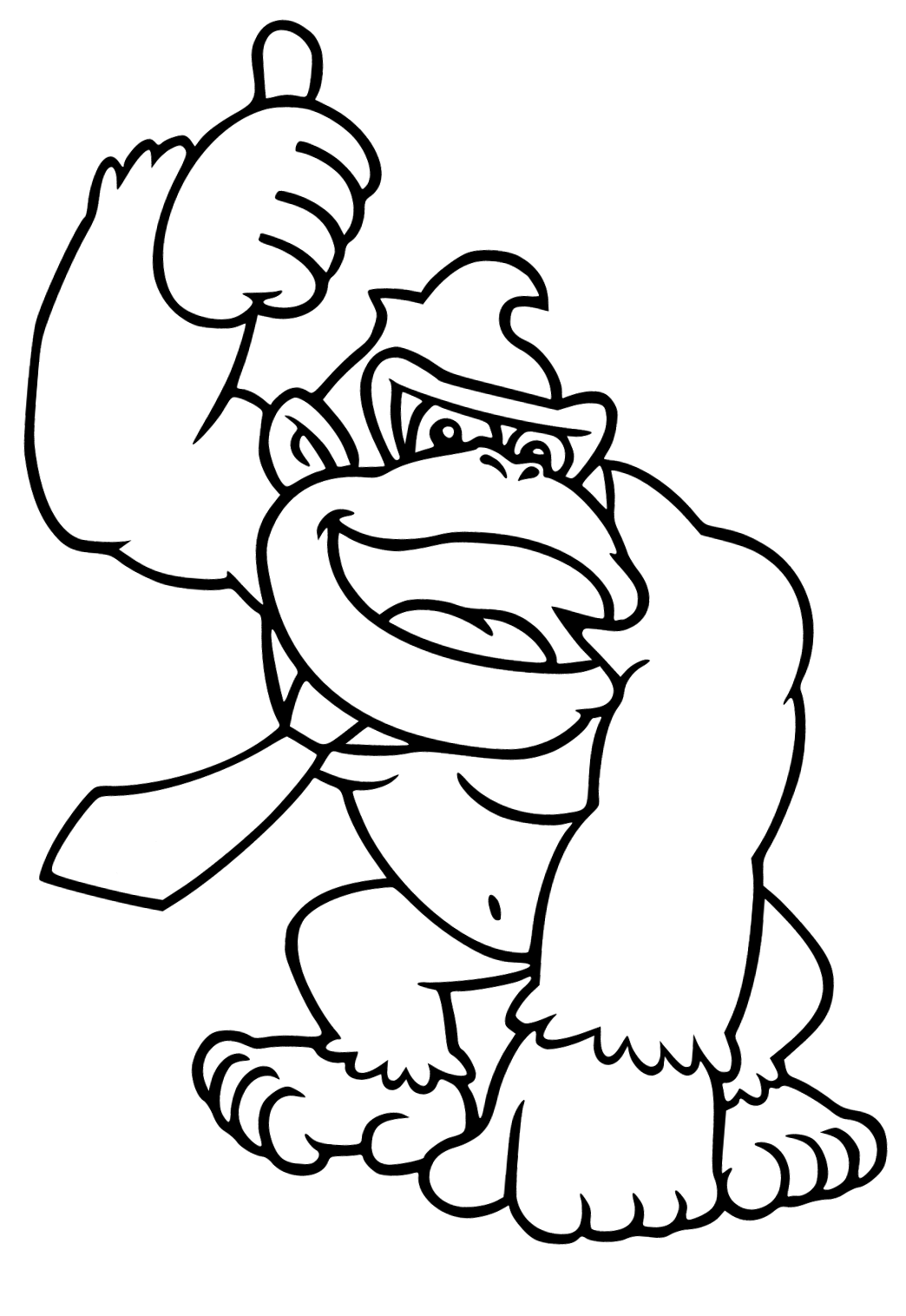 Free printable donkey kong great coloring page for adults and kids