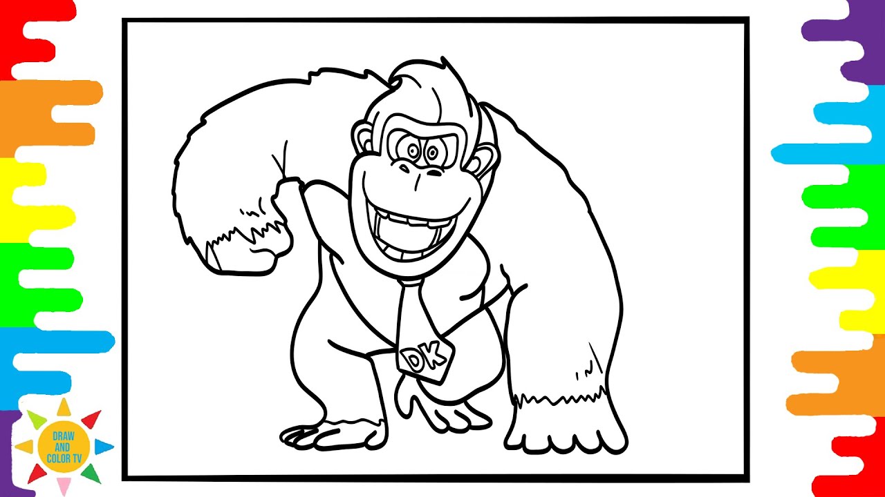 Donkey kong coloring pages super mario bros movi coloring pages tobu