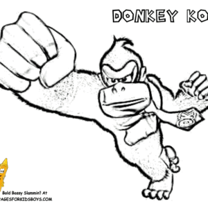 Donkey kong coloring pages printable for free download