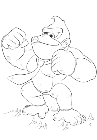 Donkey kong coloring page free printable coloring pages