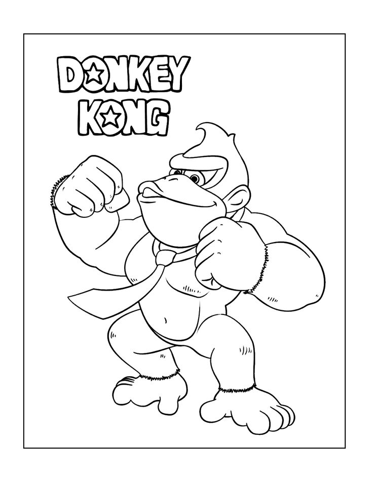 Printable coloring pages donkey kong mario coloring pages super mario coloring pages