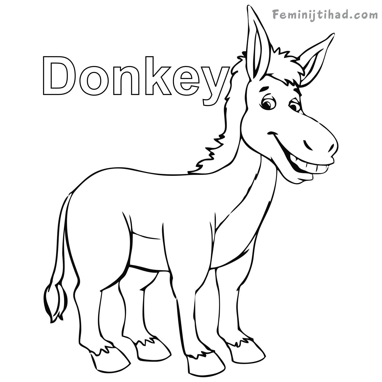 Printable donkey coloring pages pdf