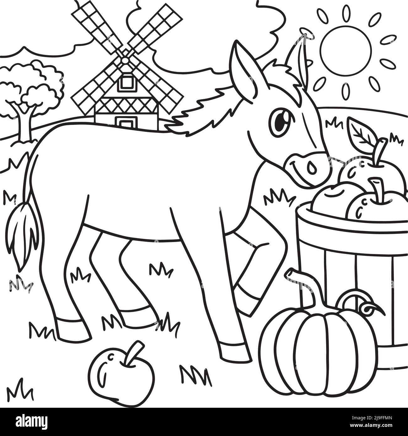 Donkey coloring fun hi