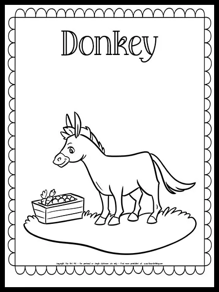 Donkey coloring page â the art kit