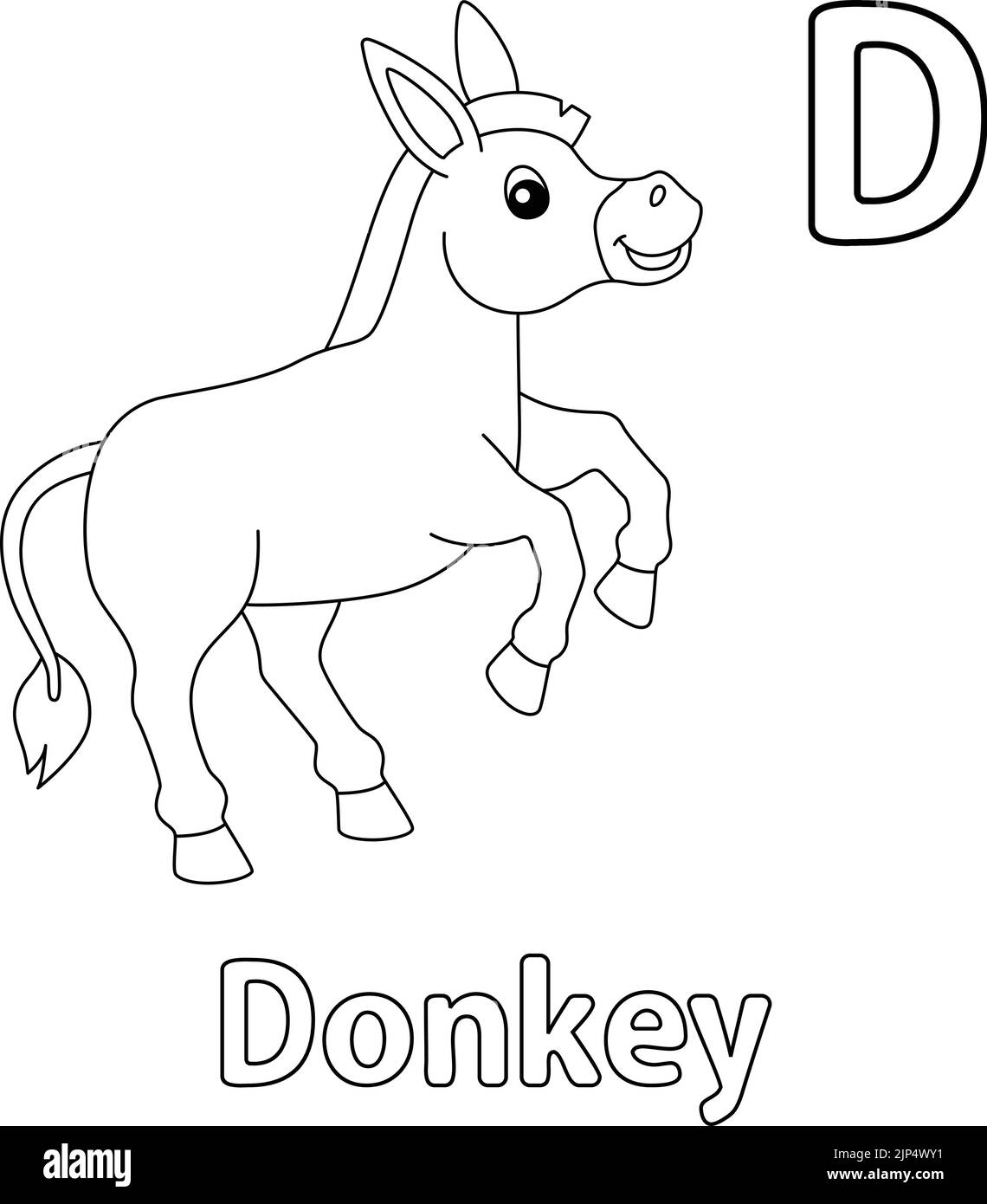 Donkey coloring sheet hi