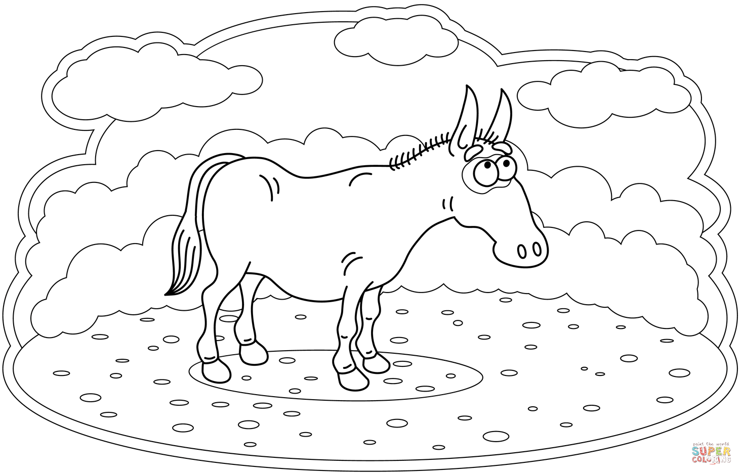 Donkey coloring page free printable coloring pages