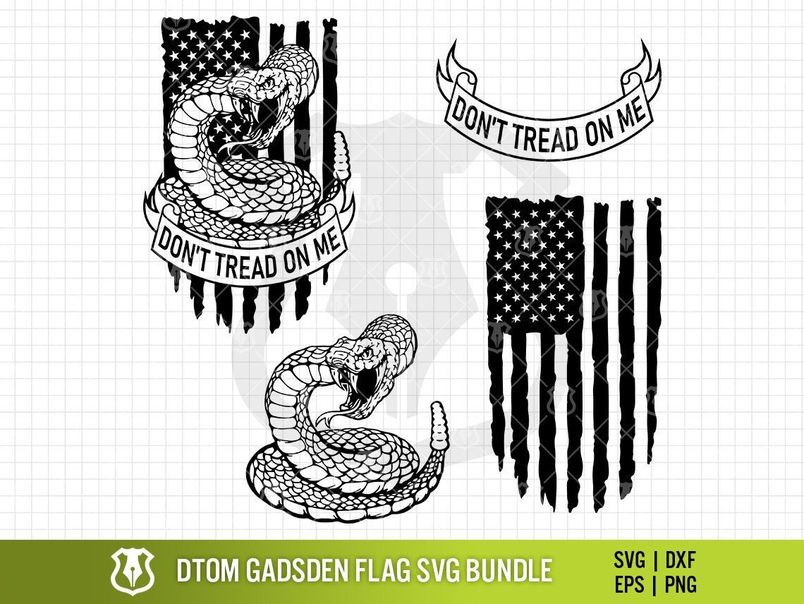 Dtom gadsden flag update svg bundle dont tread on me