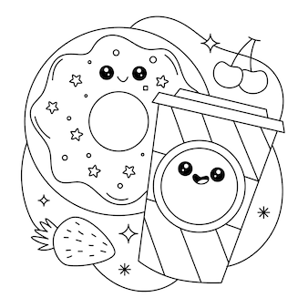 Donut coloring pages images