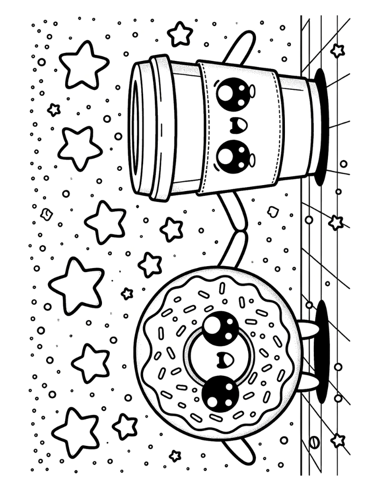 Free donut coloring pages