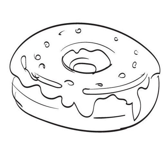 Free easy to print donut coloring pages