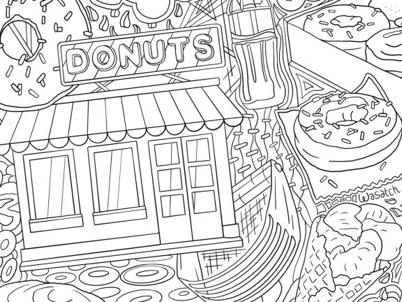 Donut coloring pages archives