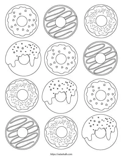 Free printable donut coloring pages desenhos para coloriri ideias para casa de bonecas desenhos pequenos para tatuagem