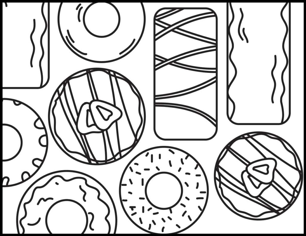Donut coloring pages roaring spork