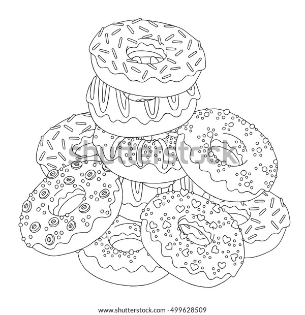 Donut coloring page royalty