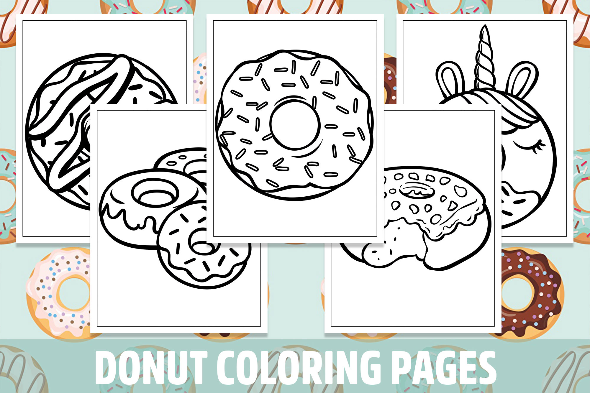 Donut coloring pages for kids girls boys teens birthday school activity made by teachers