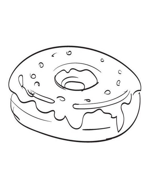 Free easy to print donut coloring pages