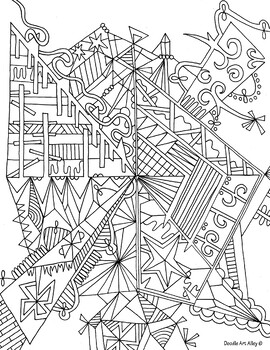 Doodle art alley coloring book by doodle art alley tpt