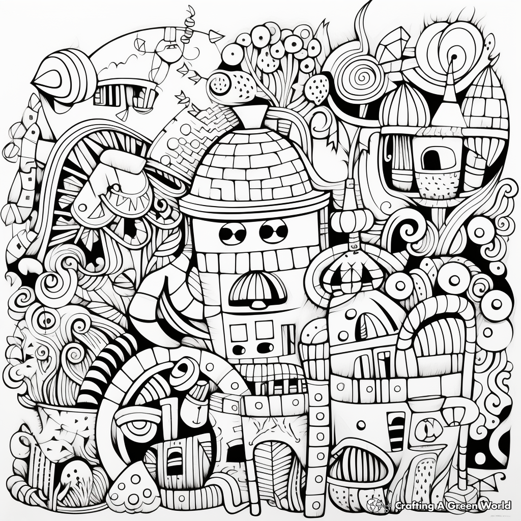 Doodle coloring pages