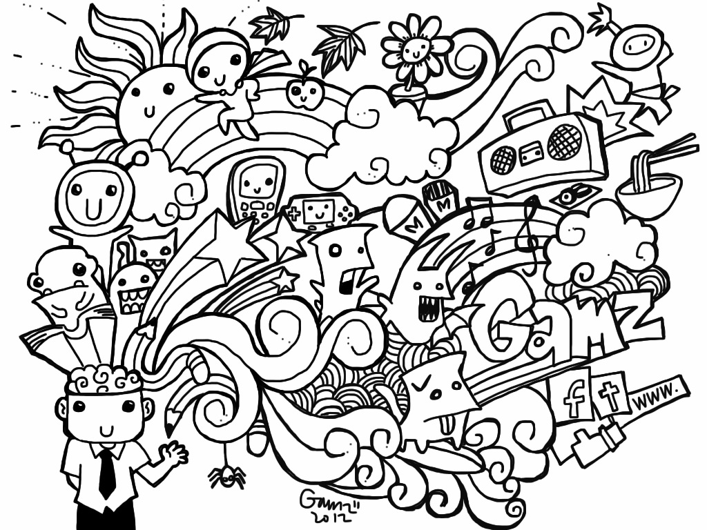 Doodle coloring pages