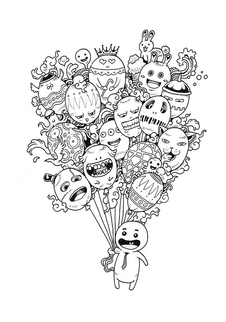 Doodle coloring pages