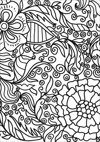 Abstract doodle coloring page free printable coloring pages