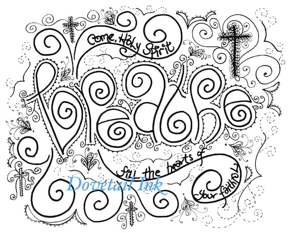 Printable set of e holy spirit christian prayer coloring pages for grownups