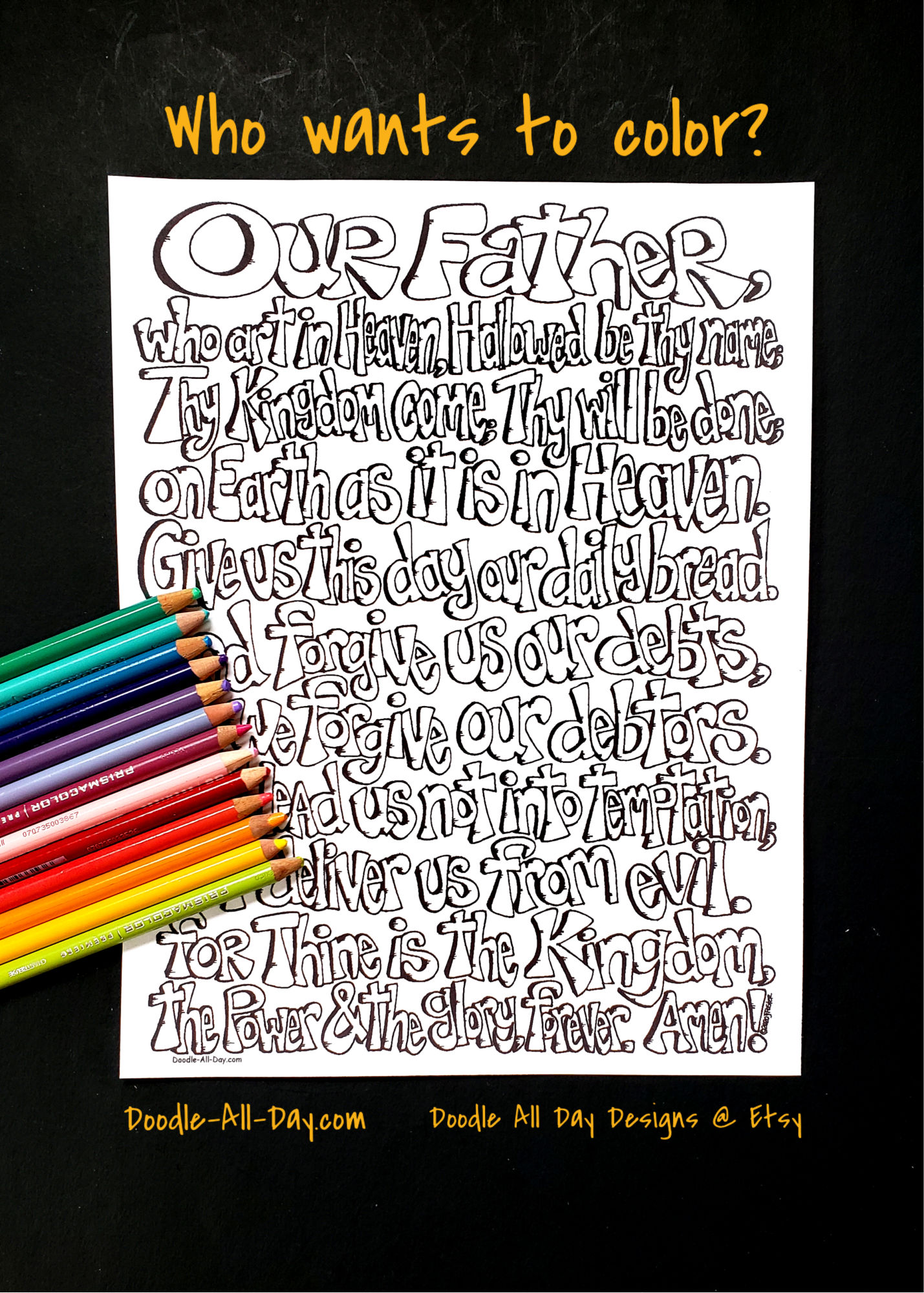 The lords prayer coloring sheet