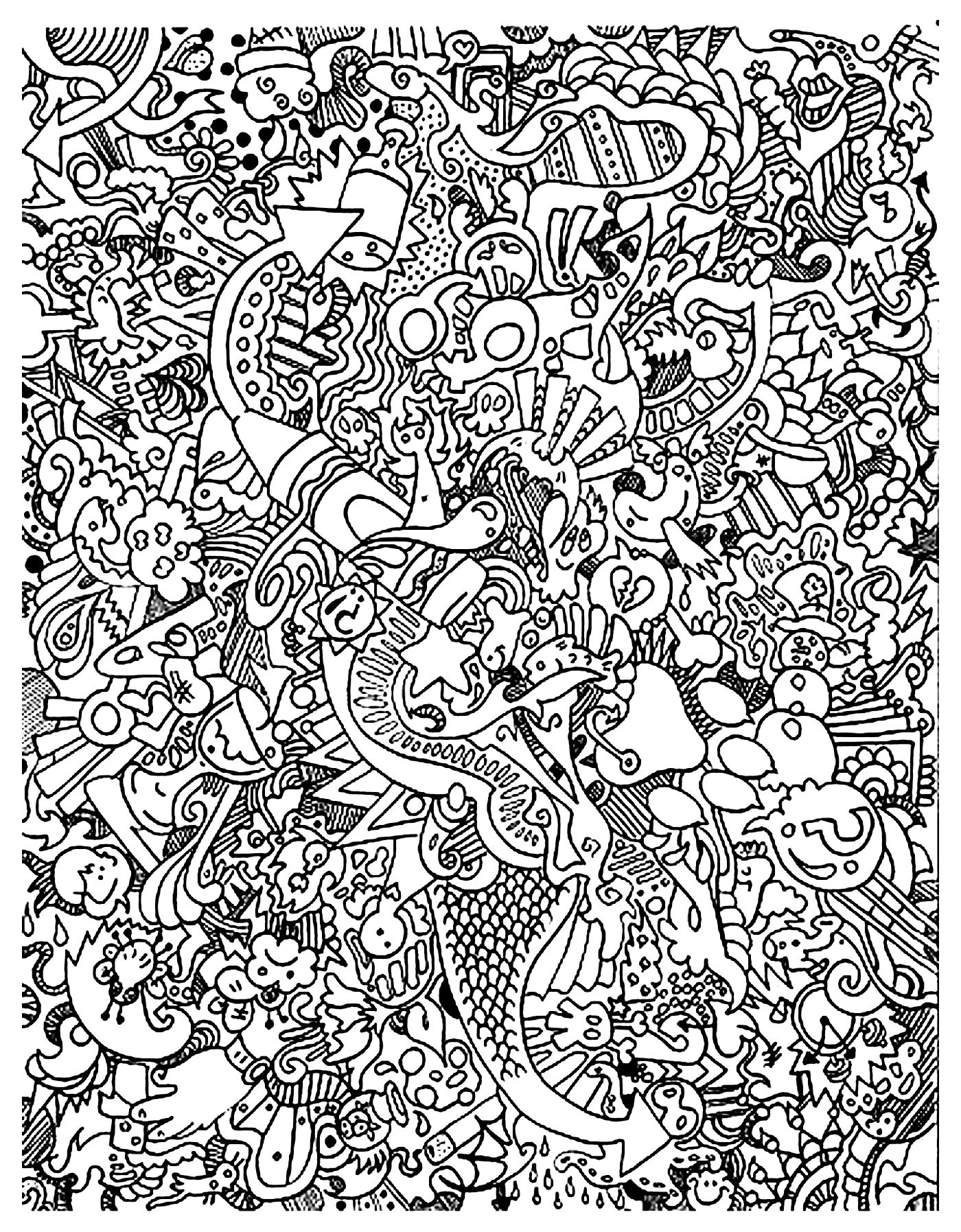 Doodle art to print for free