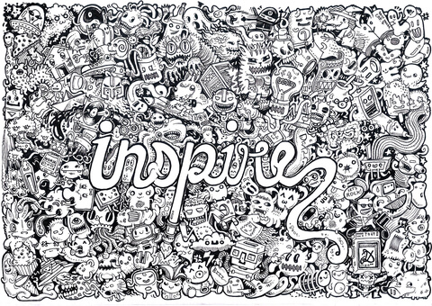 Inspire doodle coloring page free printable coloring pages