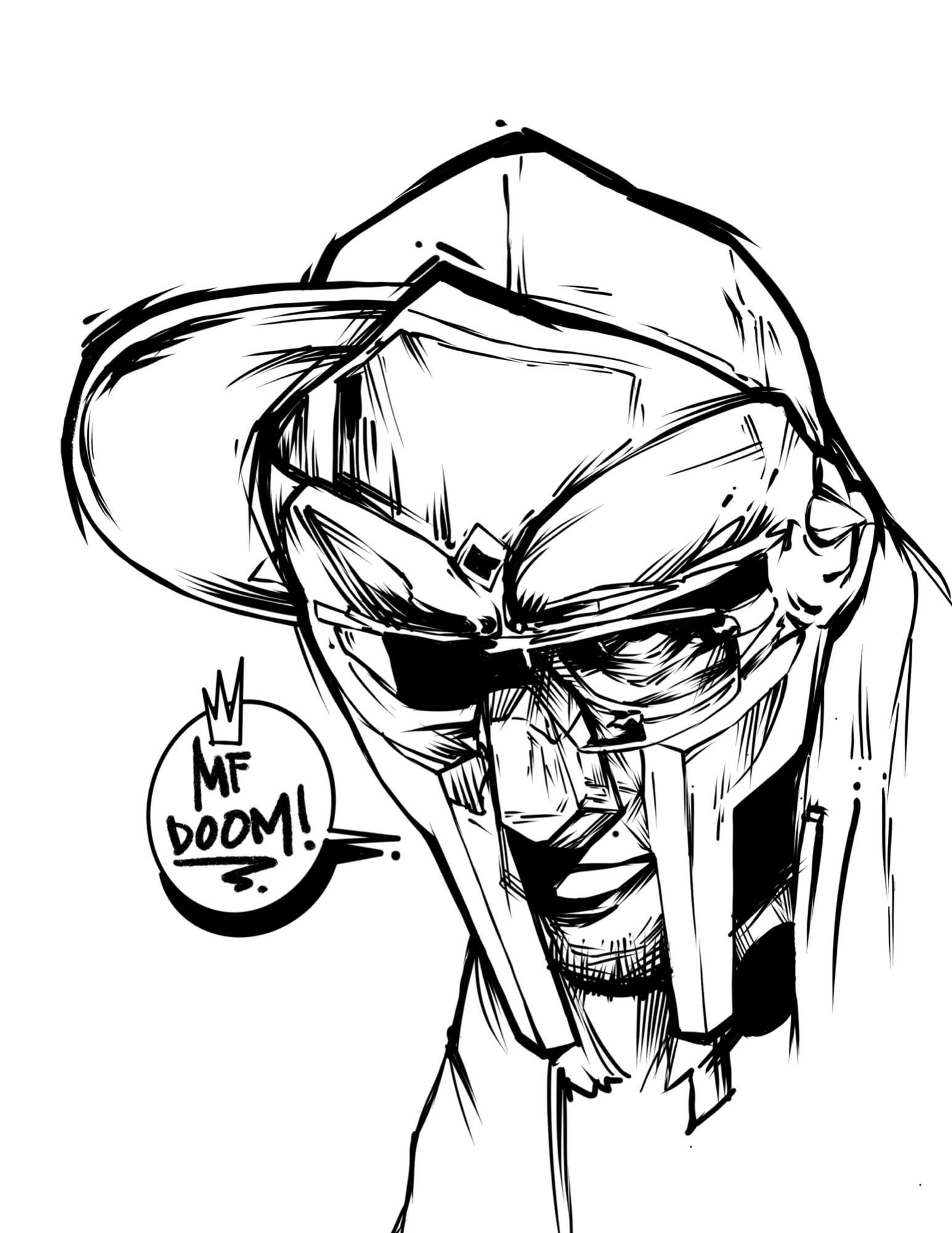 I made this mf doom portrait and made it into this coloring book rmfdoom