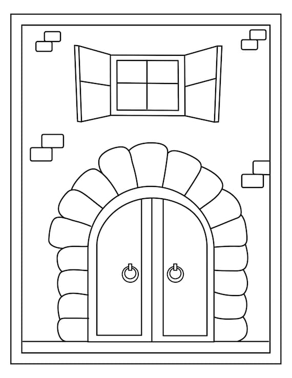 Doors coloring printable pages instant download
