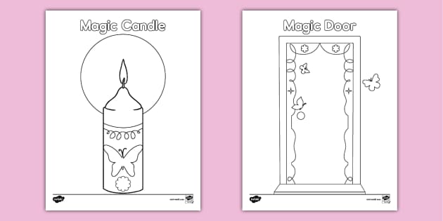 Magic door and candle coloring sheets teacher made