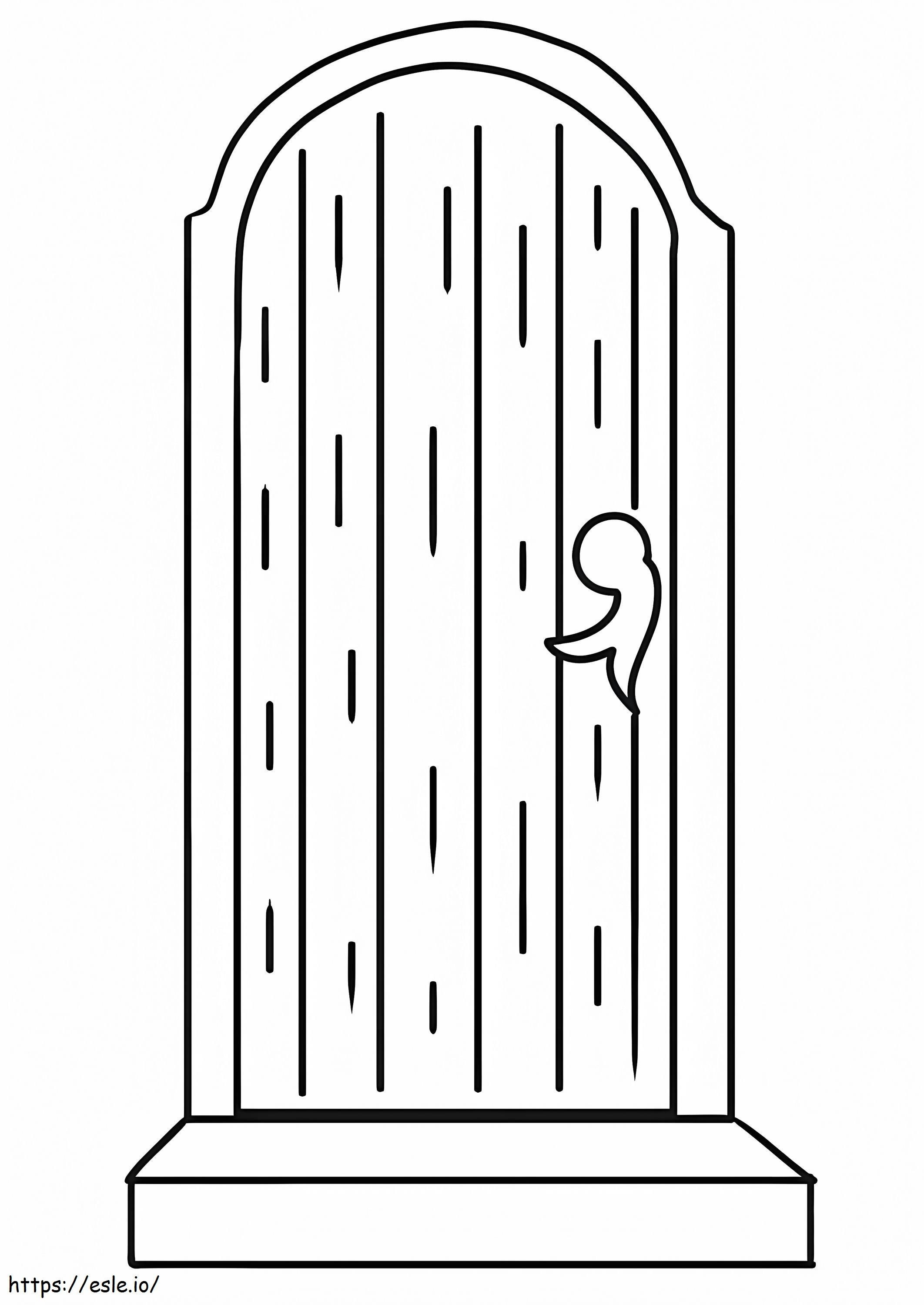 Wooden door coloring page