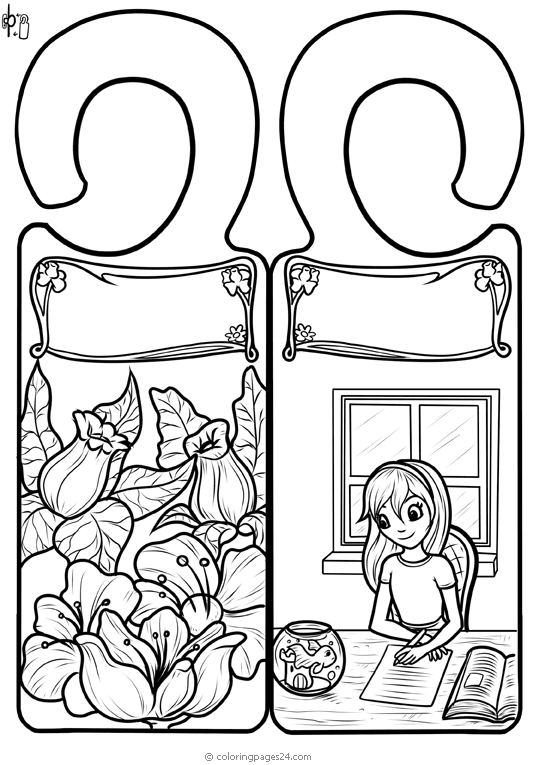 Door hanger coloring pages