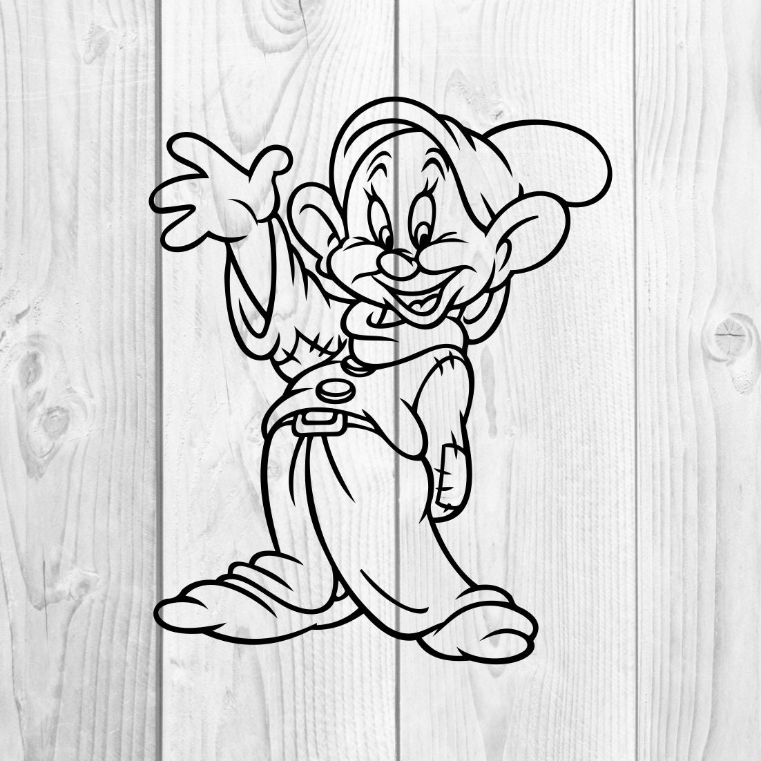 Dwarf dopey snow white and the seven dwarfs graphics svg dxf eps png cdr ai pdf vector art clipart instant download digital cut print file instant download