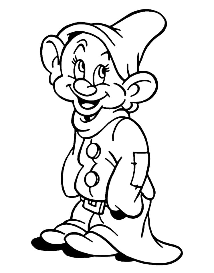 Dopey dwarf coloring page