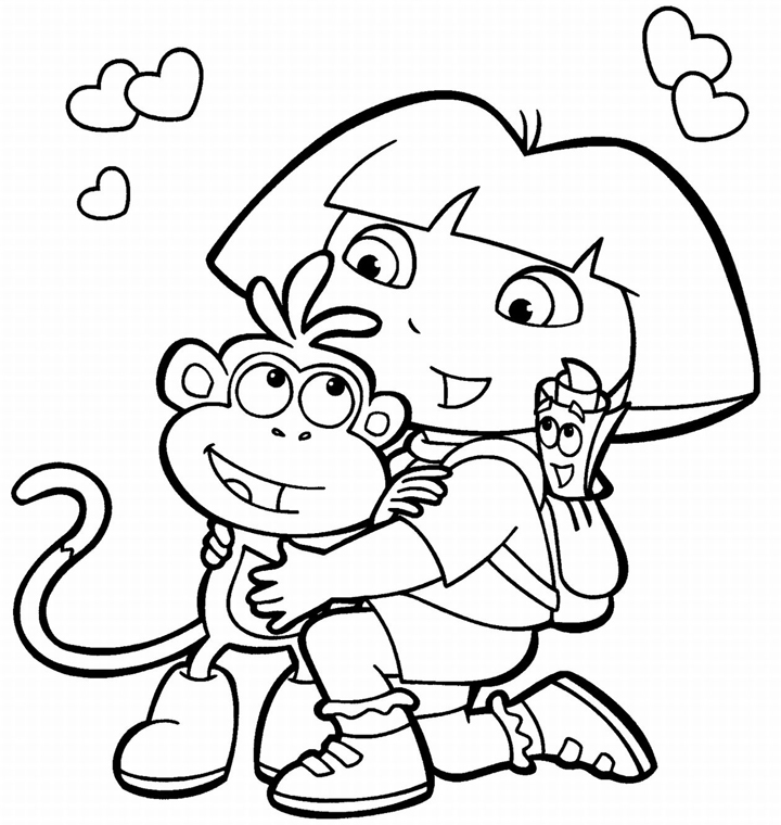 Printable dora coloring pages free printable coloring pages for kids