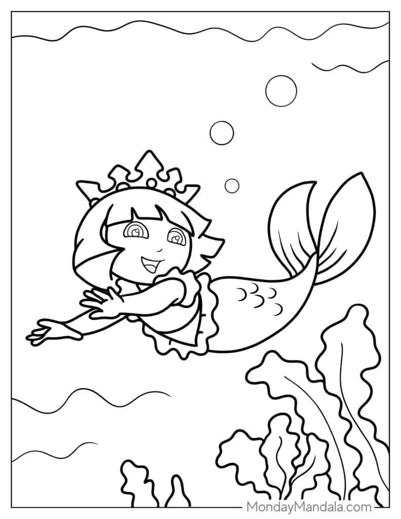 Dora the explorer coloring pages free pdf printables