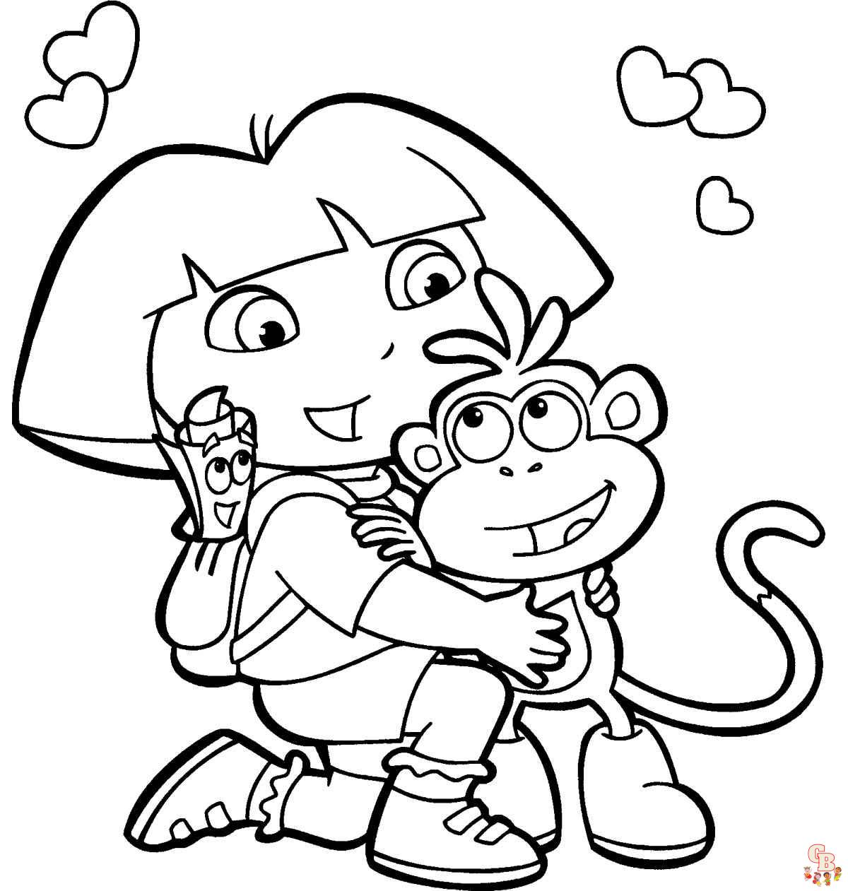 Fun and engaging dora coloring pages for kids