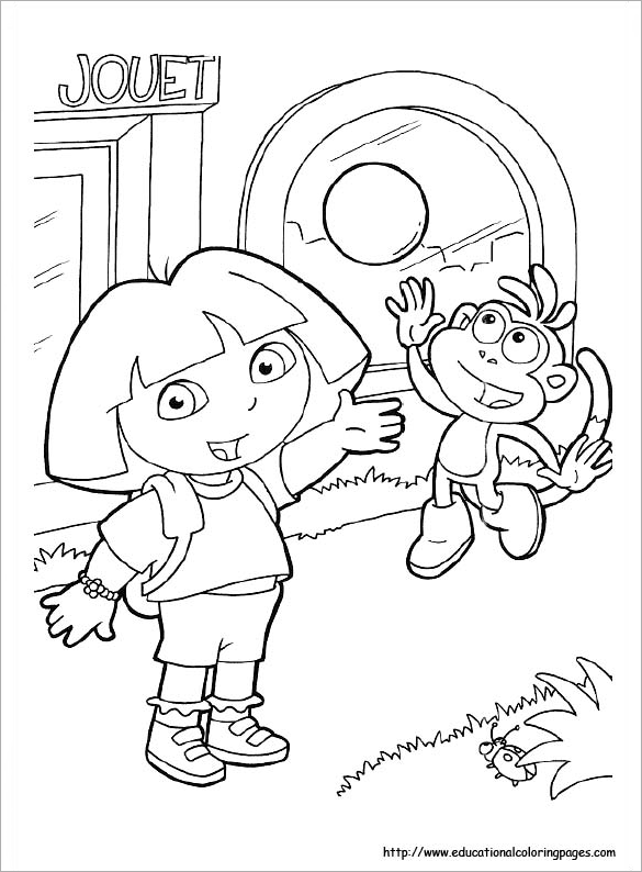 Dora coloring pages â pdf png jpeg eps