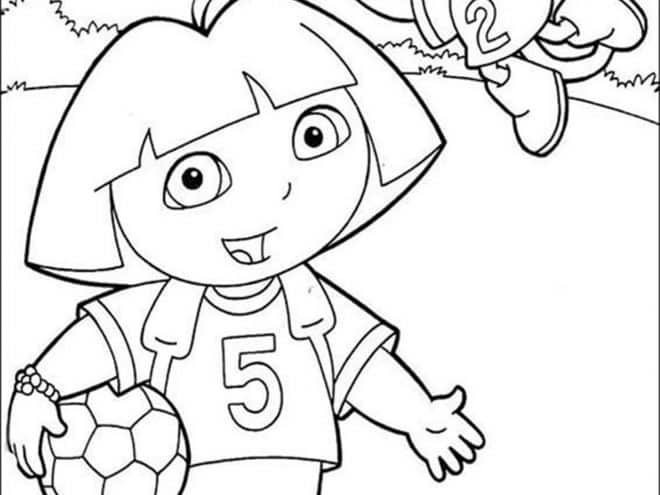 Free easy to print dora coloring pages