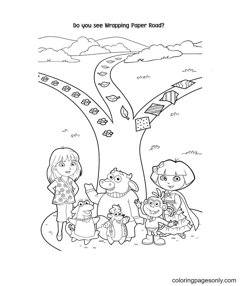 Dora the explorer coloring pages printable for free download