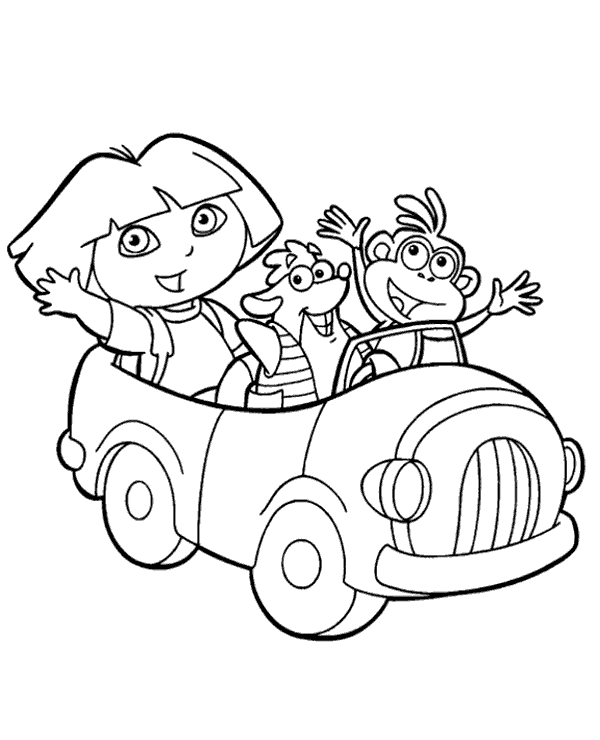 Dora with friends coloring pages