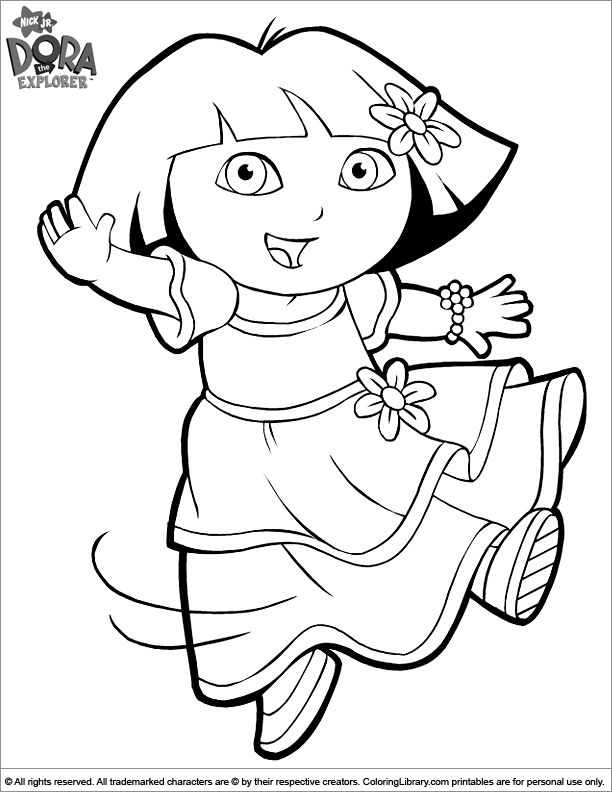 Dora the explorer coloring page dora coloring cartoon coloring pages coloring pages for girls