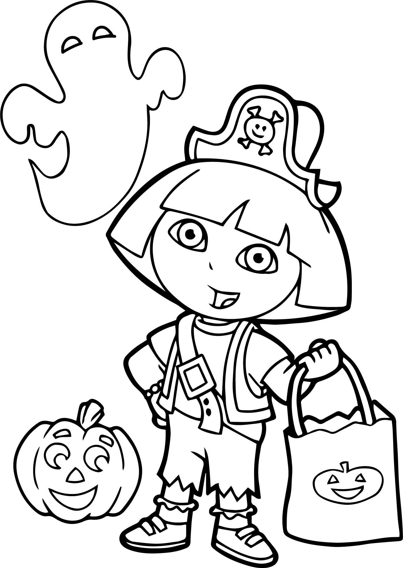 Cool dora halloween coloring page dedektif mucitler kovboy