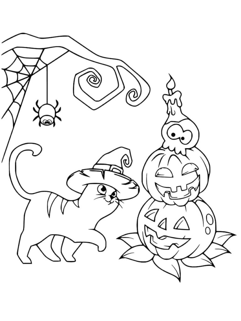 Cute halloween coloring pages