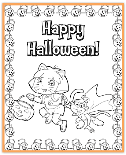 Free dora printable halloween coloring page