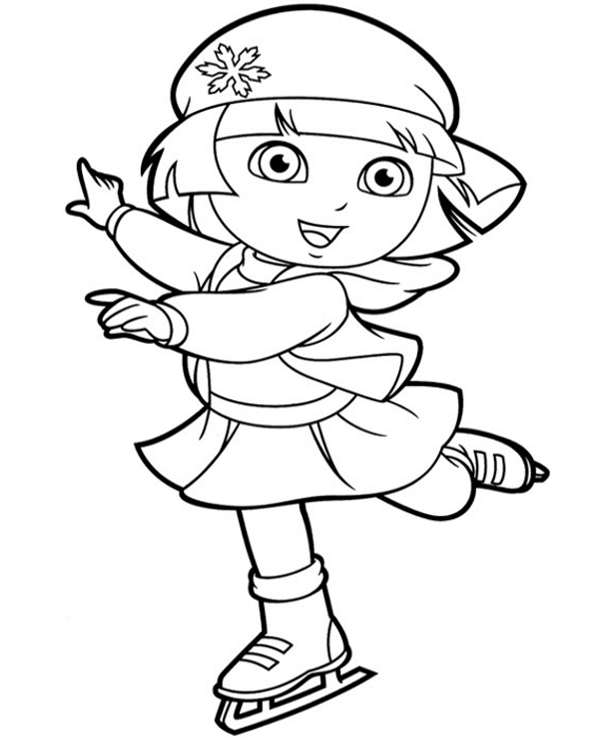 Coloring page dora ice