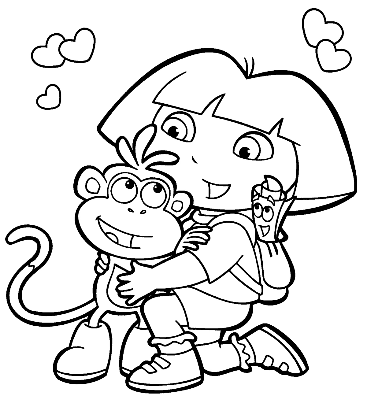 Free printable dora the explorer coloring pages for kids