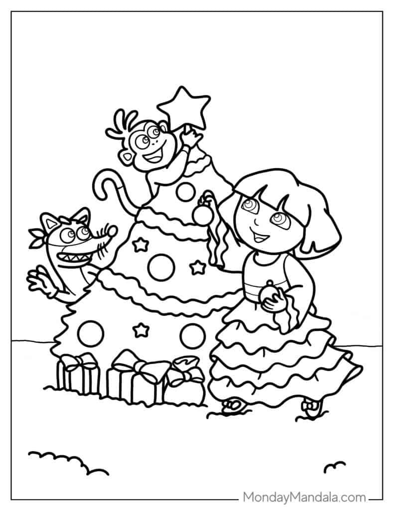 Dora the explorer coloring pages free pdf printables